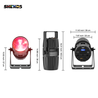 SHEHDS - Foco LED RGBW 4 en 1 de 300 W, Resistente al Agua, con Zoom, IP65, Silencioso, para Iluminación de Escenarios, Conciertos y Bodas