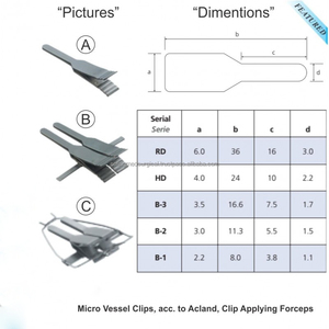 Abrazaderas de aproximación de acero inoxidable para instrumentos cardiovasculares Instrumentos de microcirugía de acero inoxidable de grado médico - Product Image 6