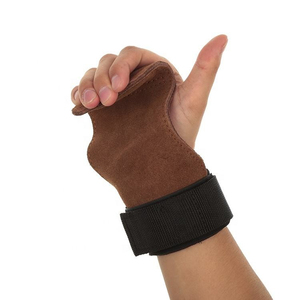 Leather Hand Grips Adjustable Palm Grips Protector For Gym Fitness Weightlifting Exercise With Anti Slip Metal Buckle Palm Grips - Product Image 2