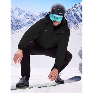 Abrigos de Invierno para Hombre 2025, Chaqueta de Esquí Impermeable con Capucha, Cortavientos Cálido para Invierno - Product Image 1