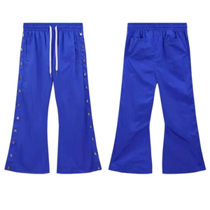Pantalones de chándal de invierno para hombre, personalizados, de tejido grueso, ecológicos, con estampado por transferencia térmica, de pierna ancha, holgados y acampanados - Product Image 2