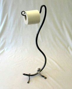 Freestanding Iron Toilet Paper Holder With Extra Storage Shelf For Bathroom Tissue <b>Roll</b> Organizer Modern Design - Product Image 1