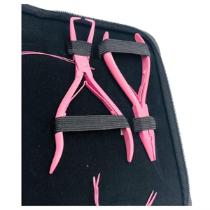 Double Spring Stainless Steel Hair Plier Pouch Smooth Working Top Mirror <b>Polish</b> Finish Commercial Use <b>Kit</b> Hair Extension Tool - Product Image 4