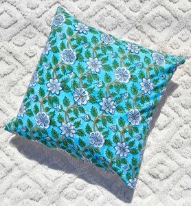 Indian Hand Block Printed Cotton <b>Cushion</b> <b>Cover</b> for Sofa-Eco-Friendly Design Bohemian Style Customizable washable reusable <b>cover</b> - Product Image 4
