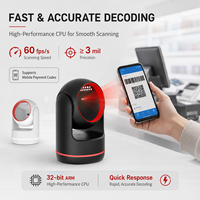 Escáner de Código de Barras Omnidireccional, Compatible con Códigos 1D/2D, Escaneo Continuo a 60 fps, Escáner de Código de Barras de Escritorio para Comercio Minorista y Supermercados