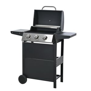 26,000 BTU propano griglia a Gas con 3 fuochi in acciaio inox Patio giardino Barbecue due ripiani coperchio ruote apribottiglie - Product Image 3
