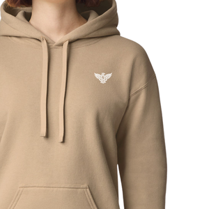 Sweat-shirt à capuche beige uni pour femme, en molleton doux mélangé coton, à manches longues, coupe décontractée, poche kangourou, idéal pour l'hiver - Product Image 4