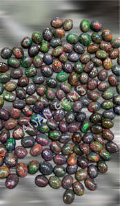 โอปอลเอธิโอเปียสีดำธรรมชาติอัญมณีหลวม Cabochon คริสตัลขัดมันทุกขนาดสำหรับการทำเครื่องประดับ - Product Image 3