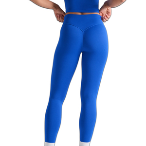 Conjunto de dos piezas de pantalones de marca para adultos, ropa deportiva personalizada para mujer, proveedor de conjuntos de yoga para mujer, sujetador deportivo de espalda cruzada y leggings de cintura alta - Product Image 5