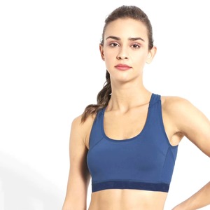 Women's Solid Halter <b>Neck</b> V-<b>Neck</b> <b>Padded</b> Sports Bra for Gym Yoga Fitness-Breathable Spandex/Polyester with Drawstring Closure - Product Image 3