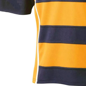 Maillot de rugby sportif à manches courtes et col montant, séchage rapide, empiècements multicolores, coupe régulière, T-shirt d'été 100% coton, prix usine - Product Image 6