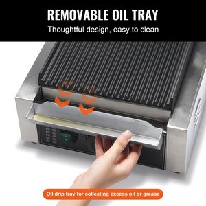 Griglia Elettrica Professionale per Panini in Acciaio Inox da 1800W con Controllo della Temperatura per Uso Esterno - Product Image 4