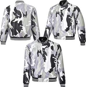 เสื้อแจ็คเก็ตเบสบอลทรงบอมเบอร์ลายพรางผ้าซาตินโพลีเอสเตอร์สไตล์เรโทรติดกระดุมลำลองพิมพ์ลายซับลิเมชั่นปักลายตัวอักษรสำหรับผู้ชายใส่ในฤดูหนาว - Product Image 4