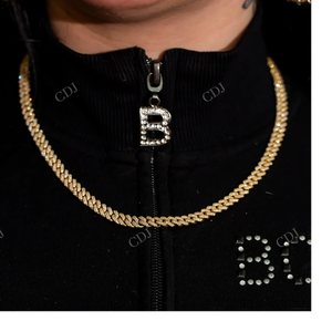Cadena Cubana de Plata 925 de 7MM y 16 Pulgadas, Chapada en Oro, para Hombre, Estilo Hip Hop, Personalizable, Venta al Por Mayor - Product Image 2