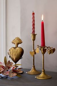 Irregular Glass <b>Lantern</b> <b>Candle</b> Holder with Gold Leaves and Pearls Tapered Design for Home Decoration Heat Resistant Reusable - Product Image 2