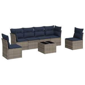 Ensemble de canapé de patio en rotin gris de 7 pièces avec coussins Mobilier d'extérieur durable - Product Image 2