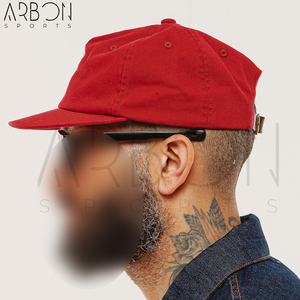 Wholesale Rate Premium Quality New Arrival Custom Logo Vintage Washed <b>Red</b> 5 Panel Adjustable Distressed Soft Sports Caps - Product Image 3