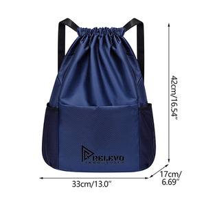 New Custom All Colors Nylon <b>Drawstring</b> Front Pocket Bag Lightweight Sports Storage Bag Laptop <b>Backpack</b> for Business and School - Product Image 6