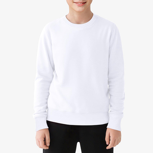 Sudadera blanca de cuello redondo para niños, suéter informal de manga larga, suéter de punto para otoño para niños - Product Image 2