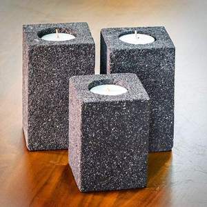 Marble Candle Holder Natural White Marble Candlestick Square Concrete <b>Tea</b> <b>Light</b> Holder - Product Image 2