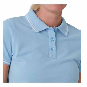 <b>Ladies</b> Short Sleeve Collar Knit <b>Shirt</b> Slim Silhouette Casual Fashion Top Lightweight Fabric Anti-Wrinkle 100% Cotton Solid - Product Image 6