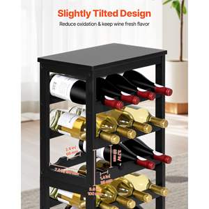 24-Bottle Detachable Black <b>Wine</b> Rack 6-Tier <b>Wine</b> <b>Holder</b> for Kitchen Dining Living Room Free Standing Floor Display Table Top - Product Image 5