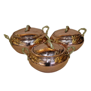 Olla de Cocina de Metal Martillado, Brillante y Pulido, Hecha a Mano, Olla de Diseño Clásico y Elegante, Cacerola de Metal para Cocina - Product Image 2