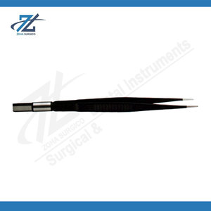 Pince bipolaire professionnelle européenne droite antiadhésive à pointe fine, réutilisable, en acier inoxydable, instrument chirurgical fabriqué au Pakistan - Product Image 4