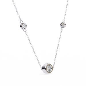 Minimalist 14K <b>Solid</b> <b>Gold</b> Round Cut Bezel Set Lab Diamond Solitaire <b>Pendant</b> Necklace for Women Party Gift - Product Image 6