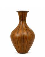Vase à fleurs élégant en métal à motif rayé, vase de table décoratif, artisanat indien moderne en laiton, léger, retient l'eau, pour la maison