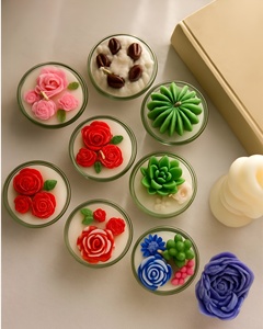 Handmade Smokeless Rose Non-scented Aromatherapy Soy <b>Wax</b> <b>Candle</b> in Glass Jar Clean Burn Modern Style for Home & Wedding Decor - Product Image 3