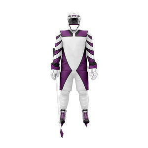 Custom Sublimated Ice Hockey Jersey Uniform Set Unisex 100% Polyester Anti-Bacterial for <b>White</b> Full Sleeve Moisture Wicking - Product Image 2