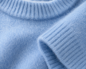 Pull en mélange de mohair bleu clair pour homme, anti-rides, à rayures vintage, à manches régulières, tricoté, standard, pour l'hiver - Product Image 4