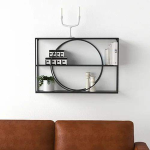 3. Estante de Pared de Hierro Negro, Estante Flotante de Metal Rústico, Decoración para el Hogar - Product Image 1