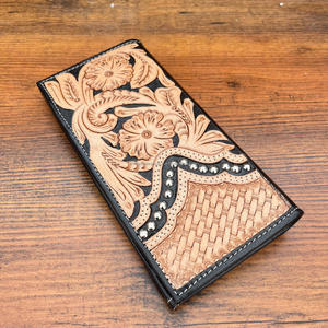 Carteras de cuero genuino para hombre, tarjeteros clásicos, organizador clásico plegable, cartera larga de cuero de vaca para hombre - Product Image 4