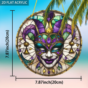 CIFbuy Attrape-soleil en acrylique style bohème, motif masque vénitien, coloré, à suspendre à la fenêtre, décoration intérieure, attrape-soleil en cristal pour TikTok - Product Image 2