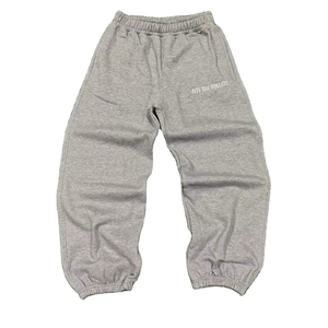 450 GSM Heavyweight Embroidery Sweatpants Fleece Trendy <b>Joggers</b> Men Casual Wide Leg Streetwear <b>Cuffed</b> Pants - Product Image 1