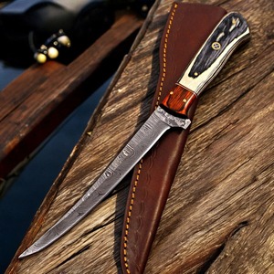 Premium Handmade Damascus Fishing Fillet <b>Knife</b> with Exotic Wood <b>Handle</b> Custom Forged <b>Boning</b> <b>Knife</b> for Camping, Hunting & Kitchen - Product Image 3