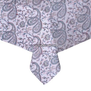 100% Cotton Block Print <b>Square</b> <b>Tablecloth</b> Customs Printed Organic Eco Friendly Table Linen Manufacturer Bulk Order From India - Product Image 3
