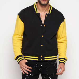 Chaqueta Varsity de Béisbol para Hombre con Manga de Cuero y Estampado Personalizado, Color Sólido, Cálida para Invierno, Mangas Largas, Alta Calidad, OEM ODM - Product Image 1
