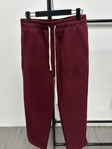 กางเกงวอร์มผ้าถักแบบมีเชือกผูกเอว ทรงหลวม สีพื้น ผ้าฟลีซให้ความอบอุ่น สไตล์ฮาเร็ม สำหรับผู้ชาย - Product Image 4