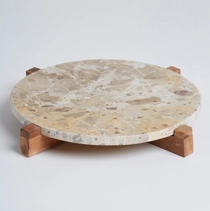 Plateau rond en marbre, plateau de service décoratif, plateau en pierre, plateau de vanité, organisateur de bijoux, plateau à bougies, plateau de table basse, idéal pour la cuisine - Product Image 4