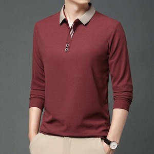 New <b>Men</b> Business Casual <b>Long</b> <b>Sleeved</b> <b>Shirt</b> Solid Color <b>Polo</b> <b>Shirt</b> Fashionable Breathable Comfortable Versatile Top - Product Image 1