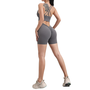 Shorts de cycliste décontractés taille mi-haute en polyester et élasthanne pour femme, personnalisables, anti-rides, séchage rapide, pour entraînement et yoga – Meilleures ventes - Product Image 4