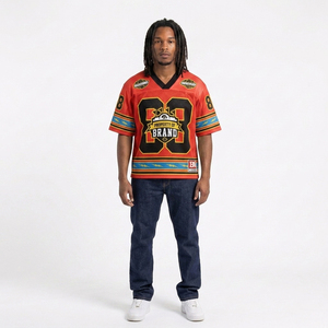 Maillot de football personnalisé élégant en maille respirante, style vintage, coupe ample et carrée, vêtement de sport par sublimation - Product Image 6