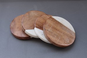Bulk Oval Wood Drink Coasters Heat Resistant Custom Logo Engraved Wooden Cup Placemat For Restaurant Cafe Home Decor Coasters - Product Image 4
