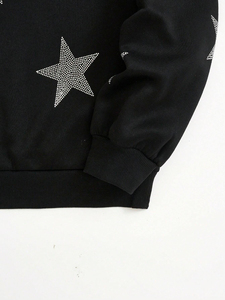 Sweat à capuche personnalisé pour homme avec strass, imprimé luxueux, en molleton doux, style streetwear tendance pour le quotidien - Product Image 5