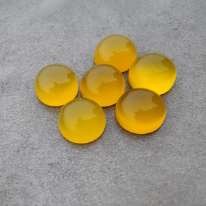 Calcedonia Amarilla Natural para Cabujón, Piedra Preciosa Calibrada de Base Plana, Todos los Tamaños Disponibles para Joyería, Origen Rajasthan - Product Image 2