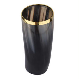Jarra de Cerveza Corta Hecha a Mano de Alta Calidad con Cuerno Natural de Búfalo y Buey, Pulida, con Borde Dorado, la Más Vendida - Product Image 5