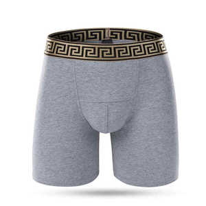 Calzoncillos bóxer de cintura media para hombre, de color sólido, tejidos, transpirables, mezcla de algodón y spandex - Product Image 4